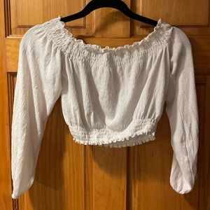 Divided Off-Shoulder White Top